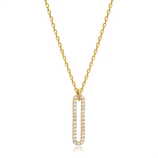 Tiny Geometric Shape CZ 925 Sterling Silver Necklace