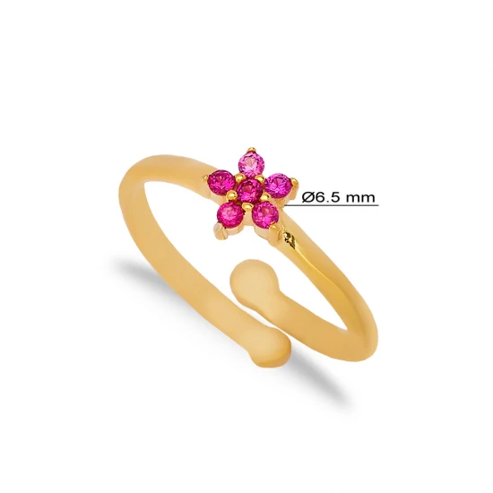 Flower Ruby Adjustable 925 Sterling Silver Ring Flower Ruby Adjustable 925 Sterling Silver Ring