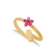 Flower Ruby Adjustable 925 Sterling Silver Ring | 925 Sterling Silver Wholesale | Sade Silver Flower Ruby Adjustable 925 Sterling Silver Ring - Sade 925 Silver Jewelry