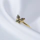 Butterfly Black CZ Adjustable 925 Sterling Silver Ring - Sade 925 Silver Jewelry