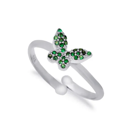 Butterfly Emerald Adjustable 925 Sterling Silver Ring Butterfly Emerald Adjustable 925 Sterling Silver Ring