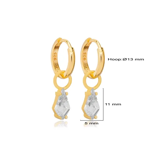 Minimalist Marquise Cut CZ Dangle 925 Silver Earrings Minimalist Marquise Cut CZ Dangle 925 Silver Earrings