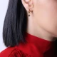 Black CZ Geometric Shape Dangle 925 Silver Earrings Black CZ Geometric Shape Dangle 925 Silver Earrings