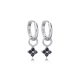 Black CZ Geometric Shape Dangle 925 Silver Earrings Black CZ Geometric Shape Dangle 925 Silver Earrings