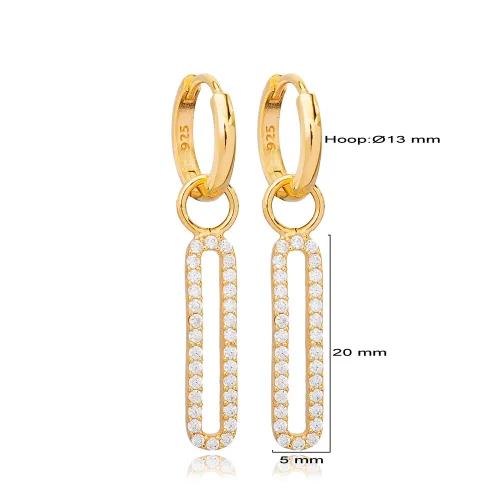 Tiny Geometric Shape CZ Dangle Sterling Silver Earrings Tiny Geometric Shape CZ Dangle Sterling Silver Earrings