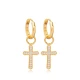 Cross CZ Christian Collection Dangle Silver Earrings | 925 Sterling Silver Wholesale | Sade Silver Cross CZ Christian Collection Dangle Silver Earrings - Sade 925 Silver Jewelry