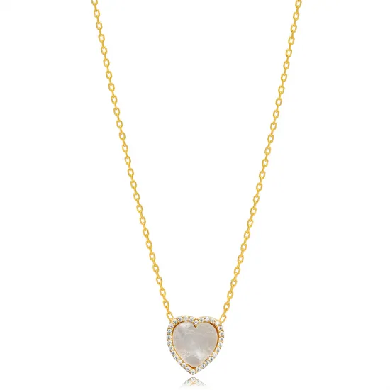 Heart Design Mother of Pearl Stone Love Collection Charm Necklace Turkish Handcrafted Wholesale 925 Sterling Silver Jewelry Heart Design Mother of Pearl Stone Love Collection Charm Necklace Turkish Handcrafted Wholesale 925 Sterling Silver Jewelry