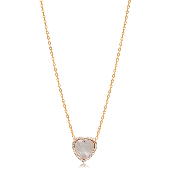 Heart Design Mother of Pearl Stone Love Collection Charm Necklace Turkish Handcrafted Wholesale 925 Sterling Silver Jewelry Heart Design Mother of Pearl Stone Love Collection Charm Necklace Turkish Handcrafted Wholesale 925 Sterling Silver Jewelry