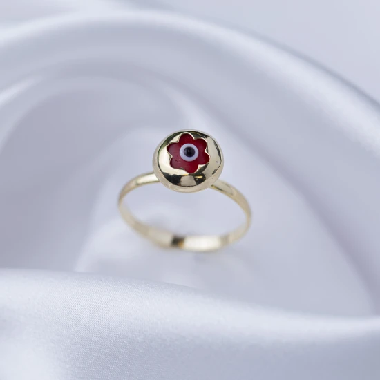 Cute Round Shape Red Evil Eye Woman 925 Silver Ring Cute Round Shape Red Evil Eye Woman 925 Silver Ring