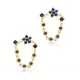 Star Chain Sapphire Silver Stud Earrings