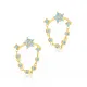 Star Chain Aquamarine Silver Stud Earrings Star Chain Aquamarine Silver Stud Earrings