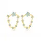 Star Chain Aquamarine Silver Stud Earrings Star Chain Aquamarine Silver Stud Earrings