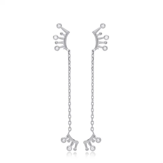 Minimalist Shiny Zircon Stone Long Earrings Minimalist Shiny Zircon Stone Long Earrings