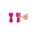 Double Ruby Stone 925 Silver Stud Earrings