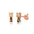 Two Peridot Stone Silver Stud Earrings