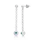 Chain Evil Eye Long Sterling Silver Earrings Chain Evil Eye Long Sterling Silver Earrings