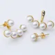 Pearl Design Ear Jackets Earrings Turkish Handmade Wholesale 925 Sterling Silver Jewelry Pearl Design Ear Jackets Earrings Turkish Handmade Wholesale 925 Sterling Silver Jewelry
