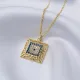Greek Motif Evil Eye Design Square Geometric Shape Charm Necklace Turkish Handmade Wholesale Jewelry 925 Sterling Silver Pendant Greek Motif Evil Eye Design Square Geometric Shape Charm Necklace Turkish Handmade Wholesale Jewelry 925 Sterling Silver Pendant