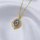 Greek Motif Evil Eye Design Almond Shape Charm Necklace Turkish Handmade Wholesale Jewelry 925 Sterling Silver Pendant Greek Motif Evil Eye Design Almond Shape Charm Necklace Turkish Handmade Wholesale Jewelry 925 Sterling Silver Pendant
