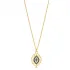 Greek Motif Evil Eye Design Almond Shape Charm Necklace Turkish Handmade Wholesale Jewelry 925 Sterling Silver Pendant