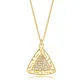 Triangle Shape Greek Motif Design Shiny Zircon Stone Charm Necklace Turkish Handmade Jewelry 925 Sterling Silver Pendant