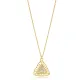 Triangle Shape Greek Motif Design Shiny Zircon Stone Charm Necklace Turkish Handmade Jewelry 925 Sterling Silver Pendant