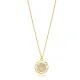 Round Shape Zircon Stone Greek Motif Design Charm Necklace Turkish Handmade Wholesale Jewelry 925 Sterling Silver Pendant