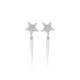 Thin Rod Star CZ 925 Sterling Silver Earrings Thin Rod Star CZ 925 Sterling Silver Earrings