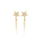 Thin Rod Star CZ 925 Sterling Silver Earrings Thin Rod Star CZ 925 Sterling Silver Earrings