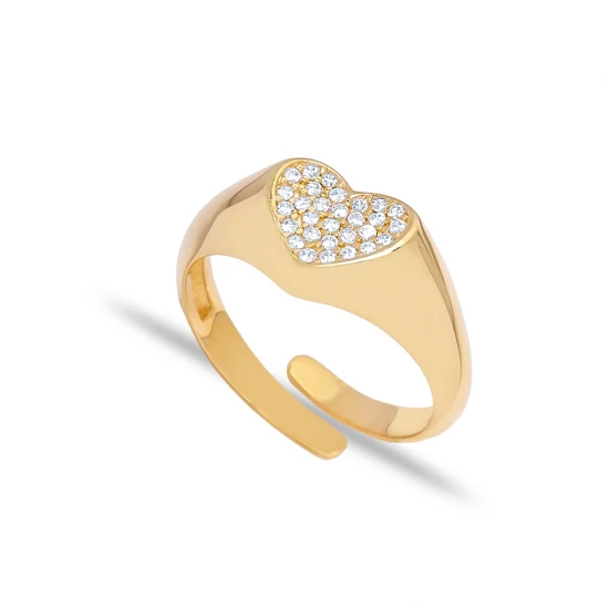 CZ Heart Adjustable 925 Sterling Silver Ring CZ Heart Adjustable 925 Sterling Silver Ring