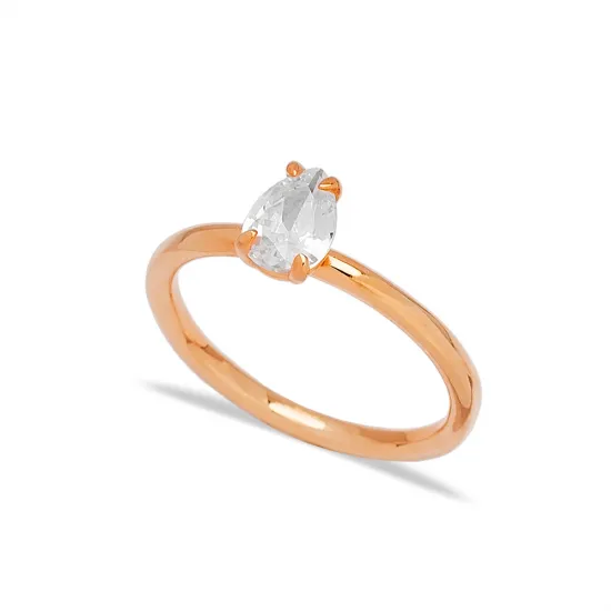 Clear Pear Solitaire CZ 925 Sterling Silver Ring Clear Pear Solitaire CZ 925 Sterling Silver Ring