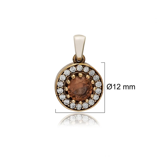 Round Shape Zultanite CZ 925 Sterling Silver Pendant - Sade 925 Silver Jewelry