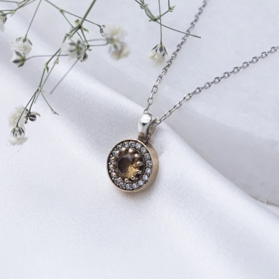 Round Shape Zultanite CZ 925 Sterling Silver Pendant - Sade 925 Silver Jewelry