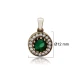 Round Shape Emerald CZ 925 Sterling Silver Pendant | 925 Sterling Silver Wholesale | Sade Silver Round Shape Emerald CZ 925 Sterling Silver Pendant - Sade 925 Silver Jewelry