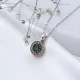 Round Shape Emerald CZ 925 Sterling Silver Pendant | 925 Sterling Silver Wholesale | Sade Silver Round Shape Emerald CZ 925 Sterling Silver Pendant - Sade 925 Silver Jewelry