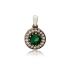 Round Shape Emerald CZ 925 Sterling Silver Pendant