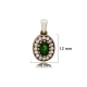 Oval Shape Emerald CZ 925 Sterling Silver Pendant - Sade 925 Silver Jewelry