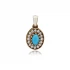 Oval Shape Turquoise CZ 925 Sterling Silver Pendant