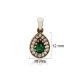 Pear Shape Emerald CZ 925 Sterling Silver Pendant