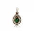 Pear Shape Emerald CZ 925 Sterling Silver Pendant