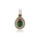 Pear Shape Emerald CZ 925 Sterling Silver Pendant