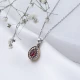 Pear Shape Emerald CZ Sterling Silver Pendant | 925 Sterling Silver Wholesale | Sade Silver Pear Shape Emerald CZ Sterling Silver Pendant - Sade 925 Silver Jewelry