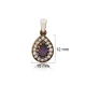 Pear Shape Amethsyt CZ 925 Sterling Silver Pendant