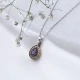 Pear Shape Amethsyt CZ 925 Sterling Silver Pendant