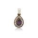 Pear Shape Amethsyt CZ 925 Sterling Silver Pendant