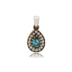 Pear Shape Aquamarine CZ 925 Sterling Silver Pendant | 925 Sterling Silver Wholesale | Sade Silver Pear Shape Aquamarine CZ 925 Sterling Silver Pendant - Sade 925 Silver Jewelry