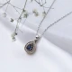 Pear Shape Sapphire CZ 925 Sterling Silver Pendant