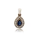Pear Shape Sapphire CZ 925 Sterling Silver Pendant