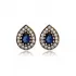 Pear Shape Sapphire CZ 925 Sterling Silver Earrings