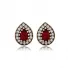 Pear Shape Garnet CZ 925 Sterling Silver Earrings